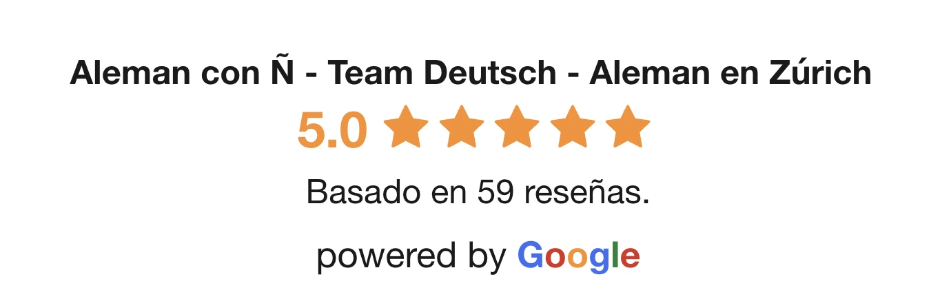 Reseñas de Alemán con Ñ — Team Deutsch — Alemán en Zúrich, 5,0 estrellas